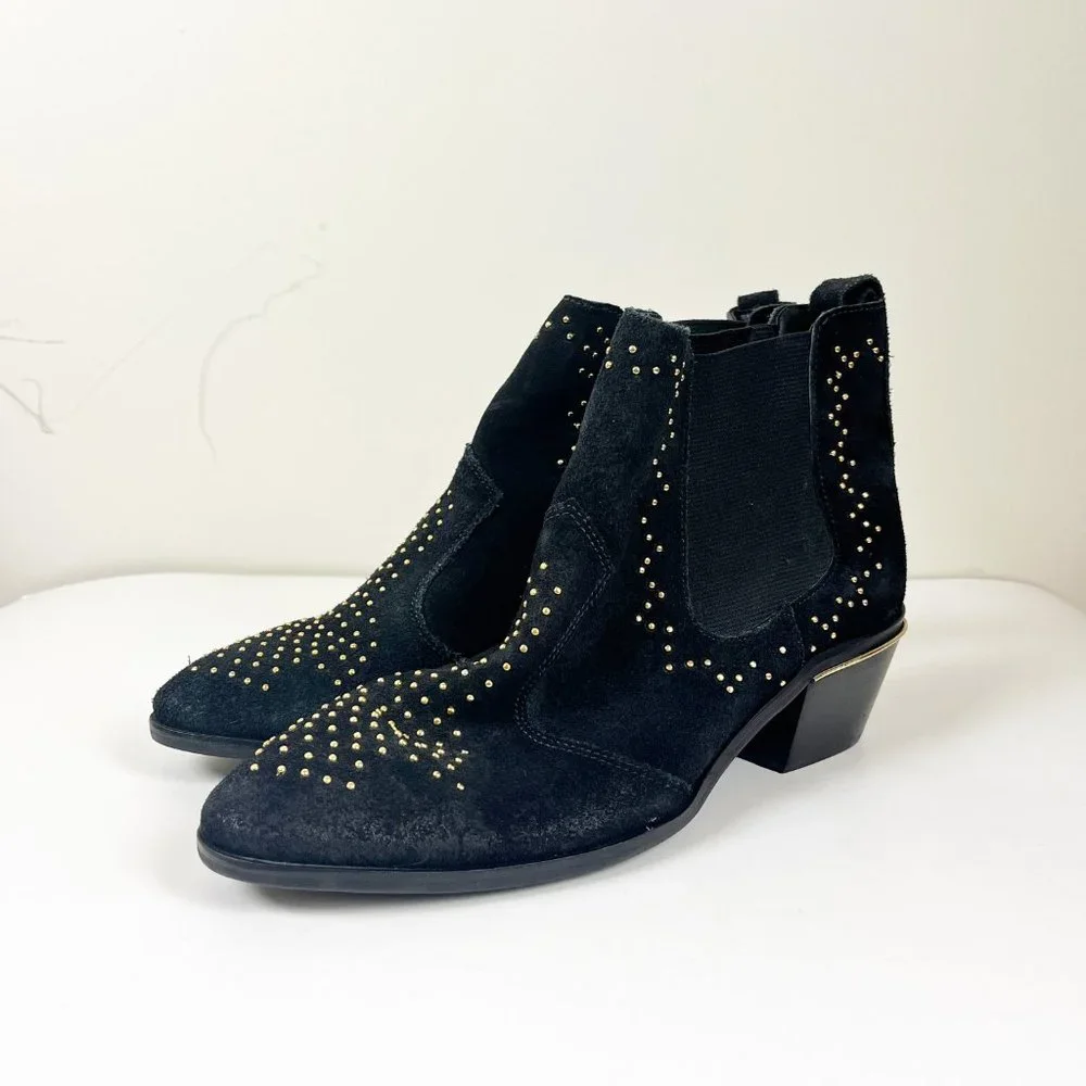 2/$30 Mr Cat Studded Suede Ankle Boots 39